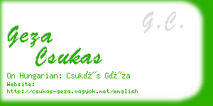 geza csukas business card